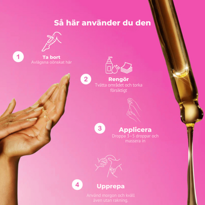 Hårborttagningsolja - Naturligt len hud utan rakhyvel